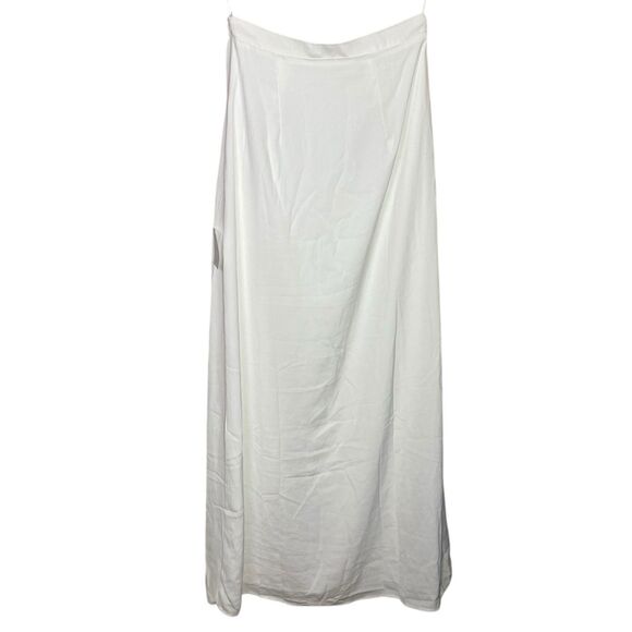 Lulus Maxi Skirt Womens M White Side Slit Lined Minimalist Formal High Rise - Picture 2 of 14